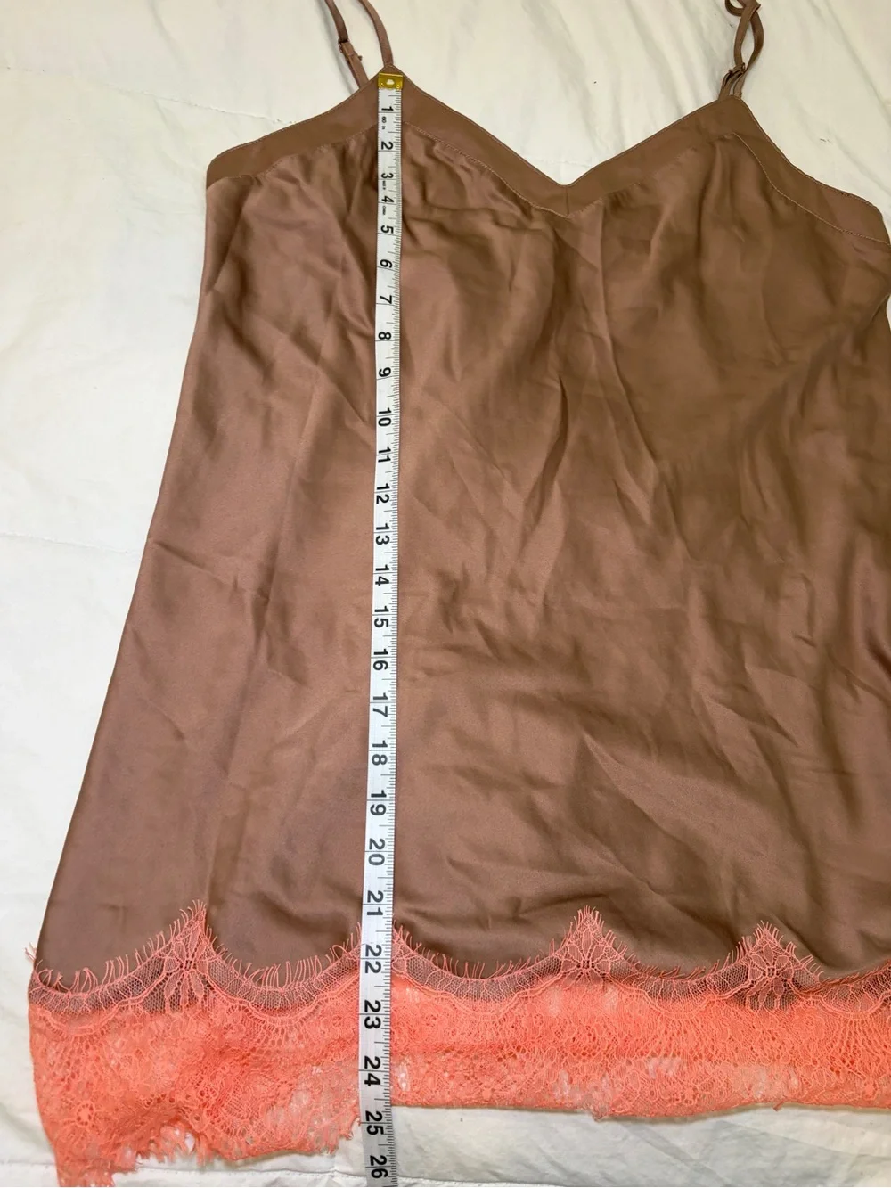 INC International Concepts lace-trim satin chemise or short nightgown women med